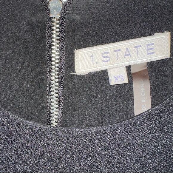 1 State Black Satin Inset Fit & Flare Dress Size XS - Picture 4 of 12